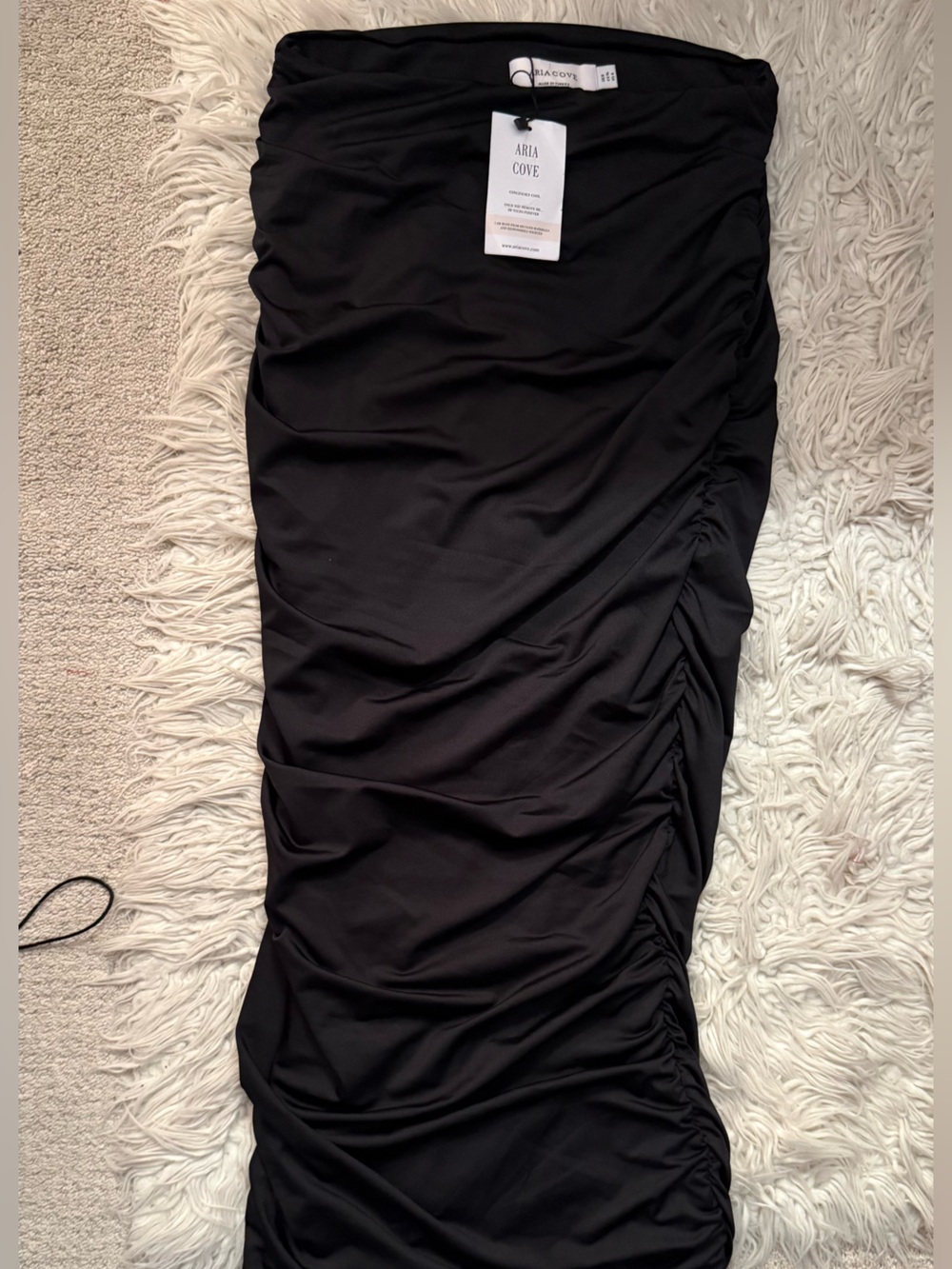 Black Ruched Women’s Dress - aria cove